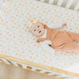 Premium Knit Fitted Crib Sheet - Daisy