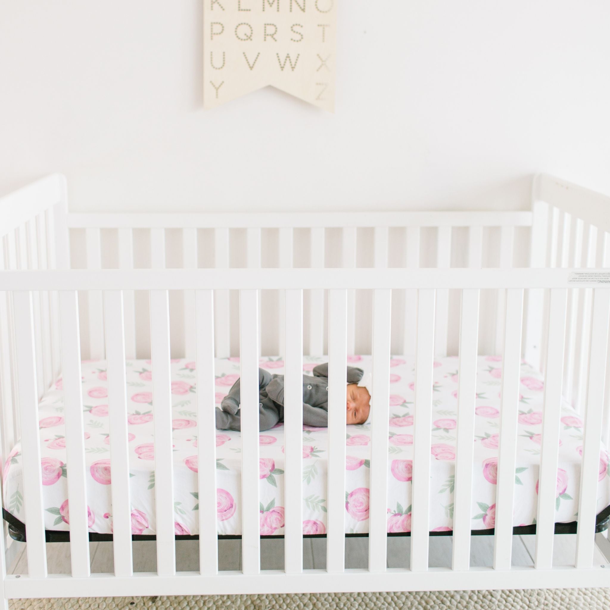 Premium Knit Fitted Crib Sheet - Grace