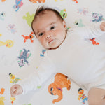 Premium Knit Fitted Crib Sheet - Sesame Friends