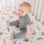 Premium Knit Fitted Crib Sheet - Noah