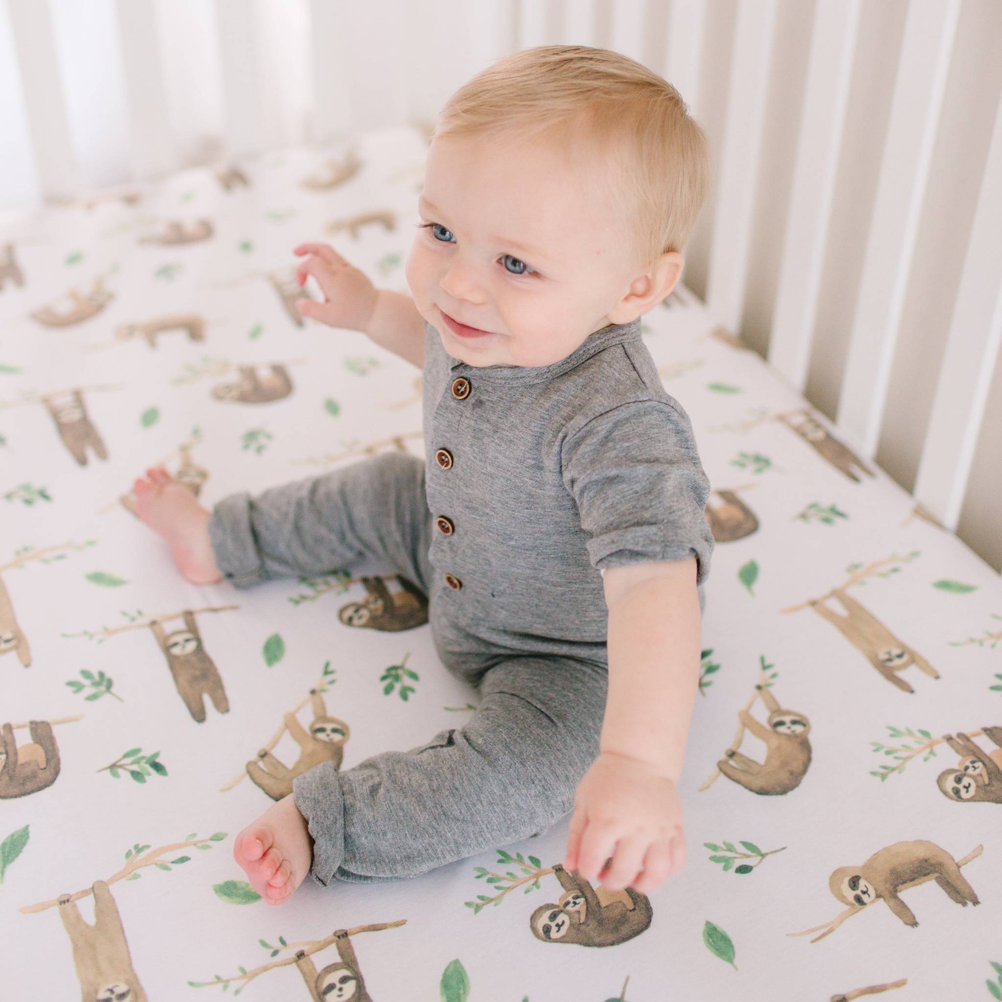 Premium Knit Fitted Crib Sheet - Noah
