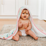 Premium Baby Knit Hooded Towel - Sesame Street Retro Floral