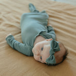 Rib Knit Headband Bow - Moss