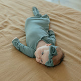 Rib Knit Headband Bow - Moss