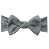 Rib Knit Headband Bow - Moss