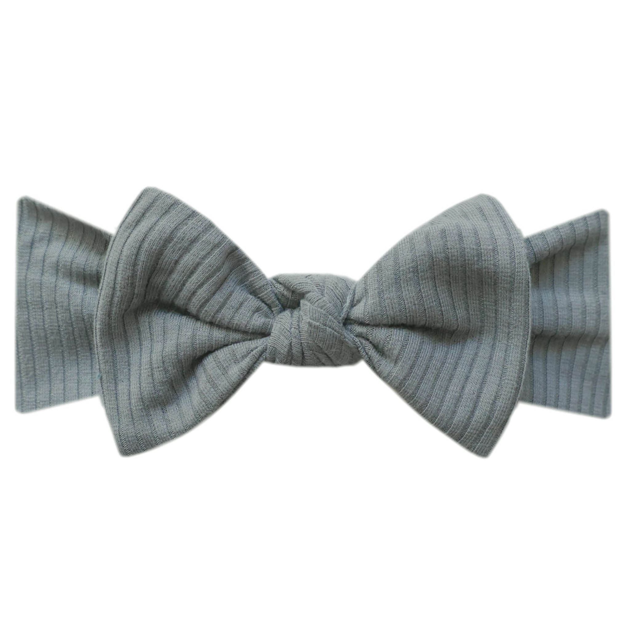 Rib Knit Headband Bow - Moss