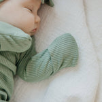 Rib Knit Newborn Knotted Gown - Clover