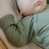 Rib Knit Newborn Knotted Gown - Clover