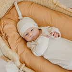 Rib Knit Newborn Knotted Gown - Moonstone