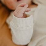 Rib Knit Newborn Knotted Gown - Moonstone