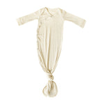 Rib Knit Newborn Knotted Gown - Moonstone