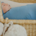 Rib Knit Swaddle Blanket - Atlantic