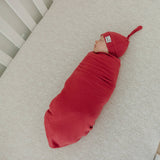 Rib Knit Swaddle Blanket - Berry