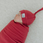 Rib Knit Swaddle Blanket - Berry
