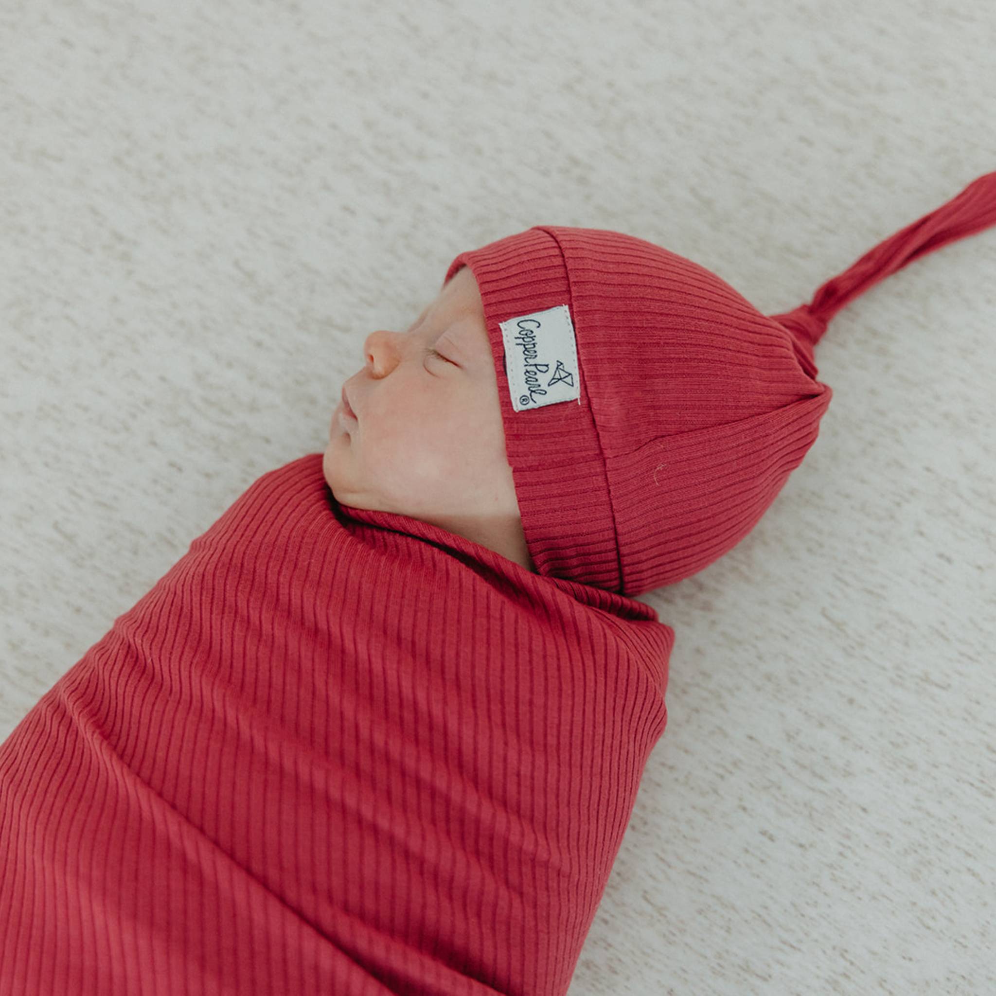 Rib Knit Swaddle Blanket - Berry