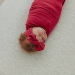 Rib Knit Swaddle Blanket - Berry