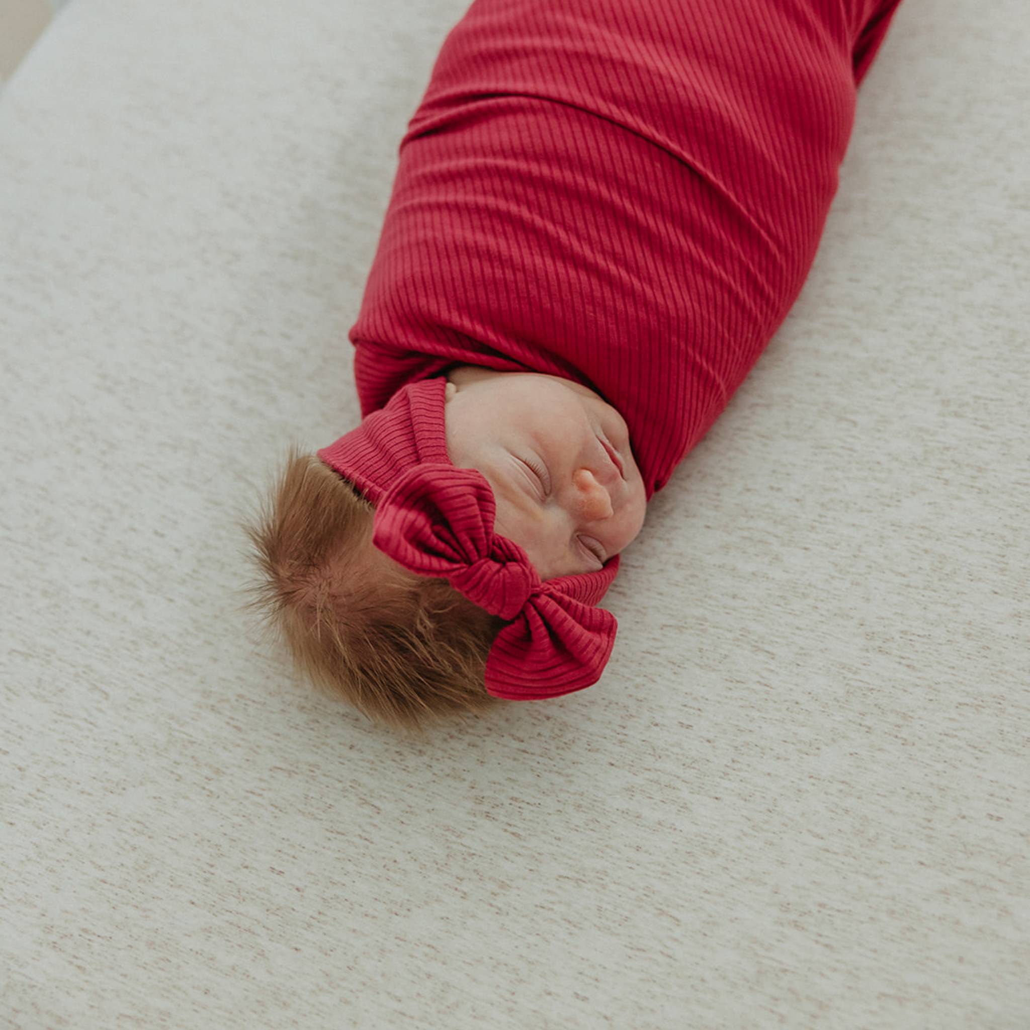 Rib Knit Swaddle Blanket - Berry