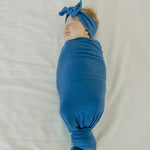 Rib Knit Swaddle Blanket - Indigo
