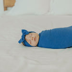 Rib Knit Swaddle Blanket - Indigo