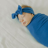 Rib Knit Swaddle Blanket - Indigo