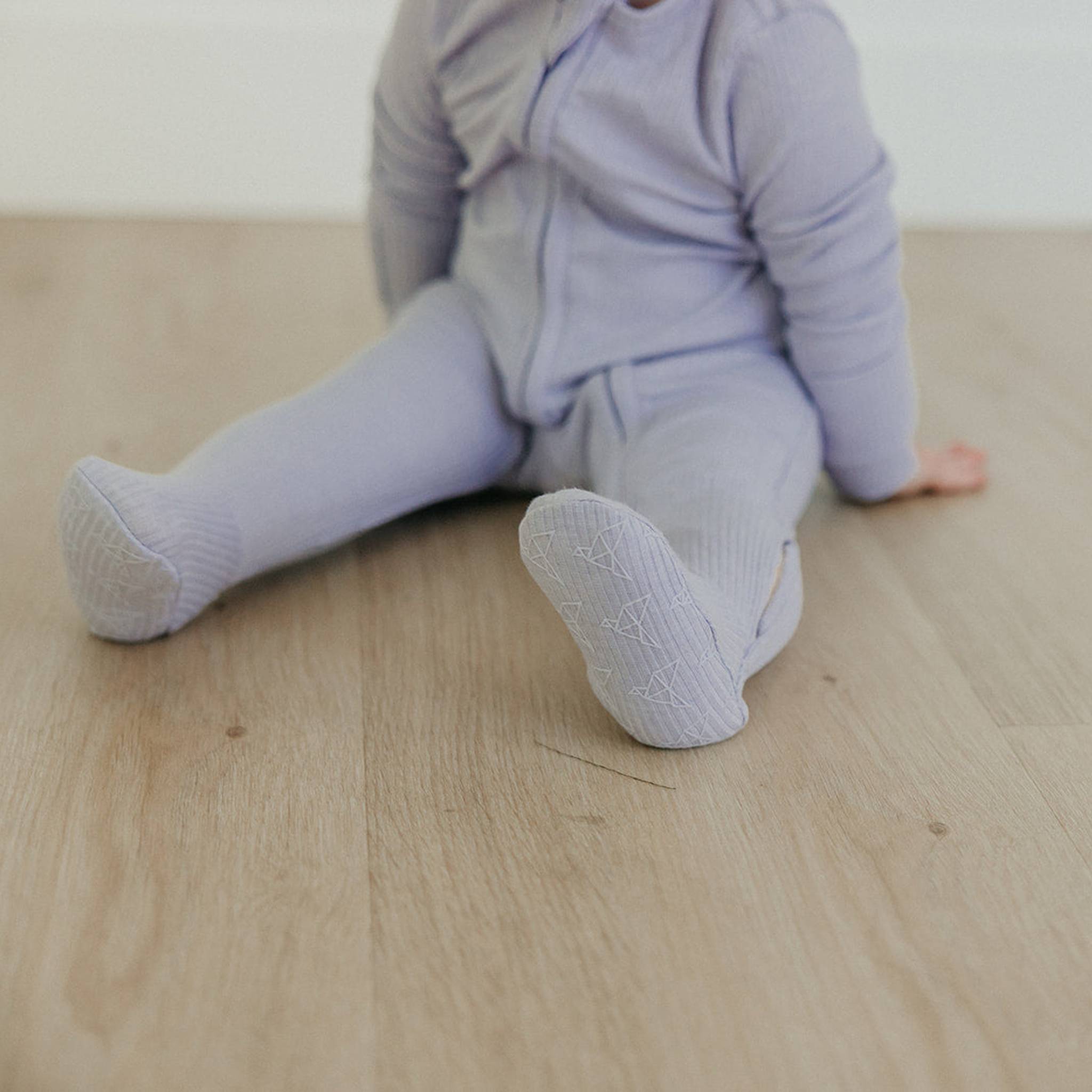 Rib Knit Zip-Up Footie Pajama - Periwinkle