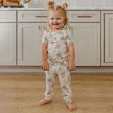2pc Short Sleeve Pajamas with Pants - Hunny