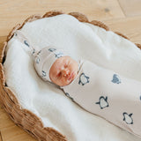 Knit Swaddle Blanket - Penguins
