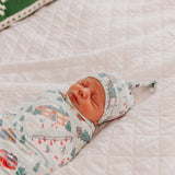 Top Knot Hat - Snowy Slopes