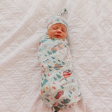 Top Knot Hat - Snowy Slopes