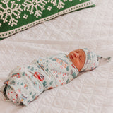 Top Knot Hat - Snowy Slopes