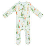 Bamboo Zip-Up Footie - Forest Explorer
