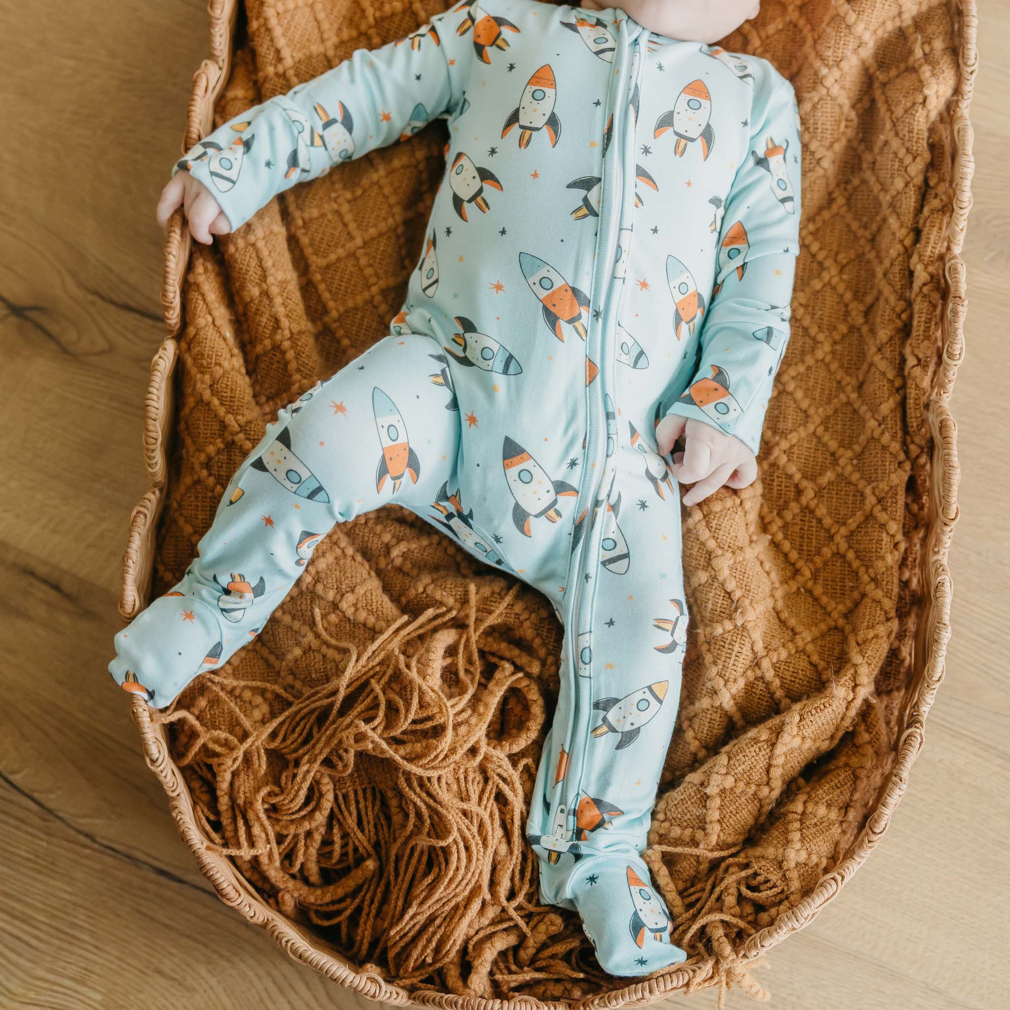 Bamboo Zip-Up Footie - Rocketeer