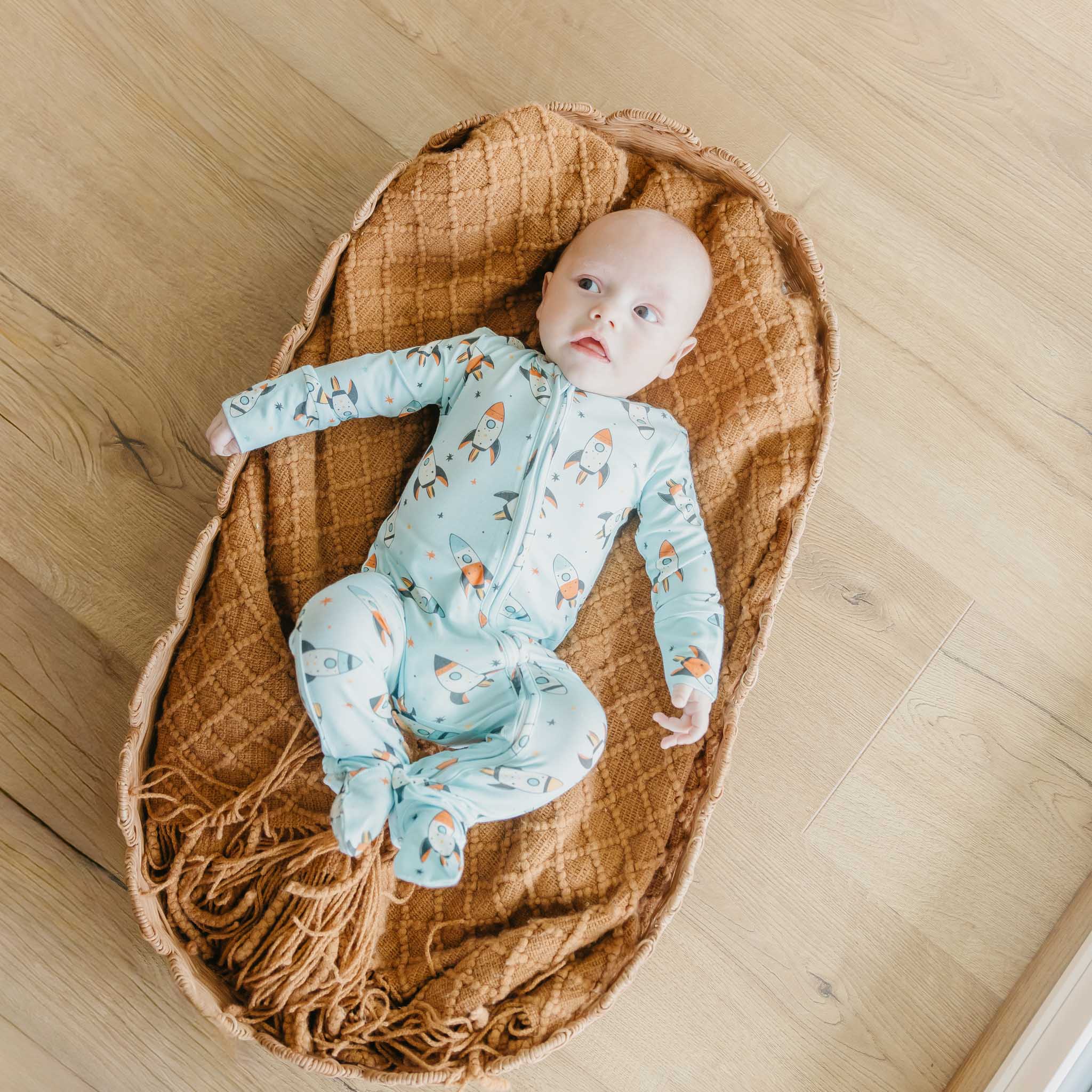 Bamboo Zip-Up Footie - Rocketeer