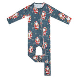 Bamboo Zip-Up Footie - Santa Claus