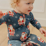 Bamboo Zip-Up Footie - Santa Claus