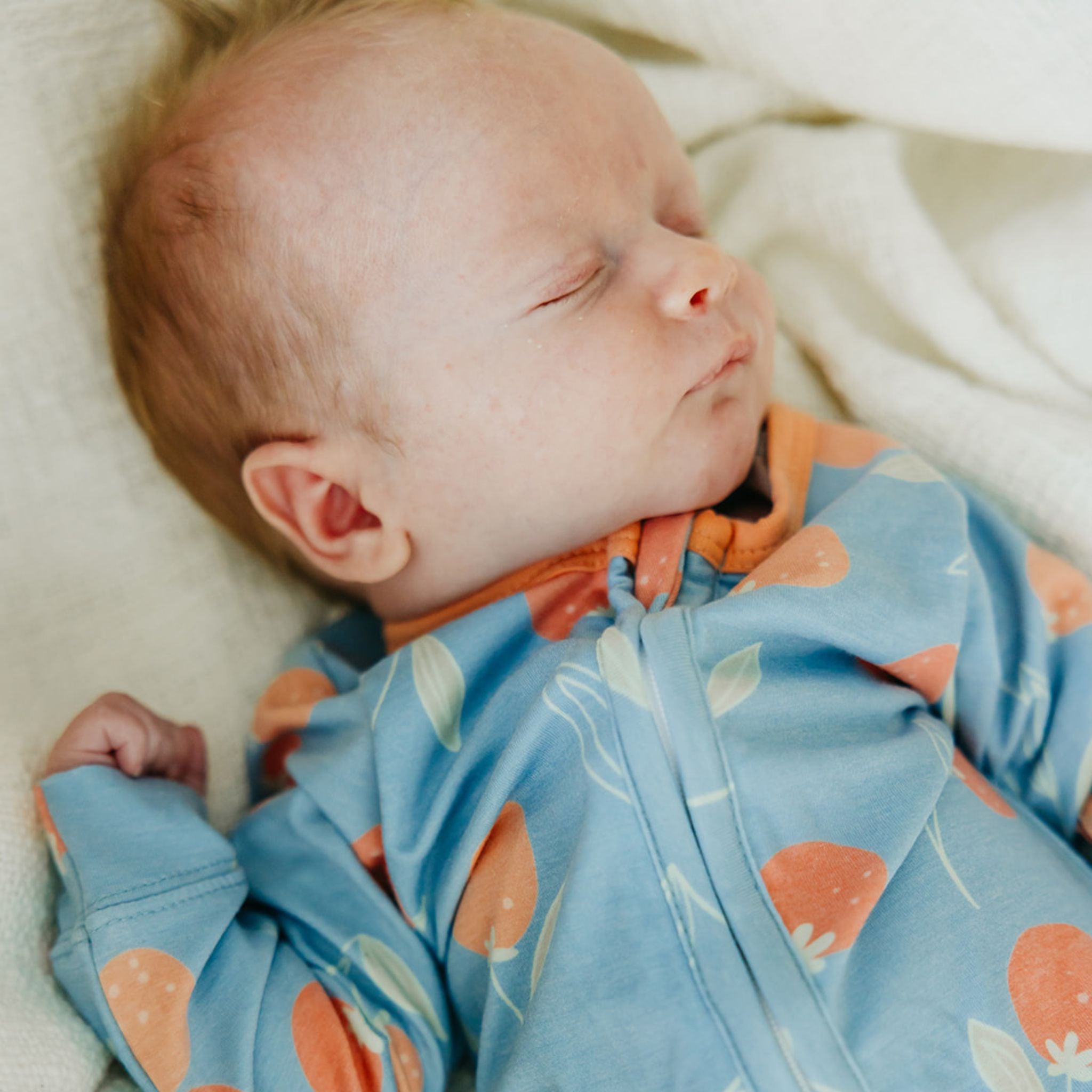 Zip-Up Footie Pajama - Clementine