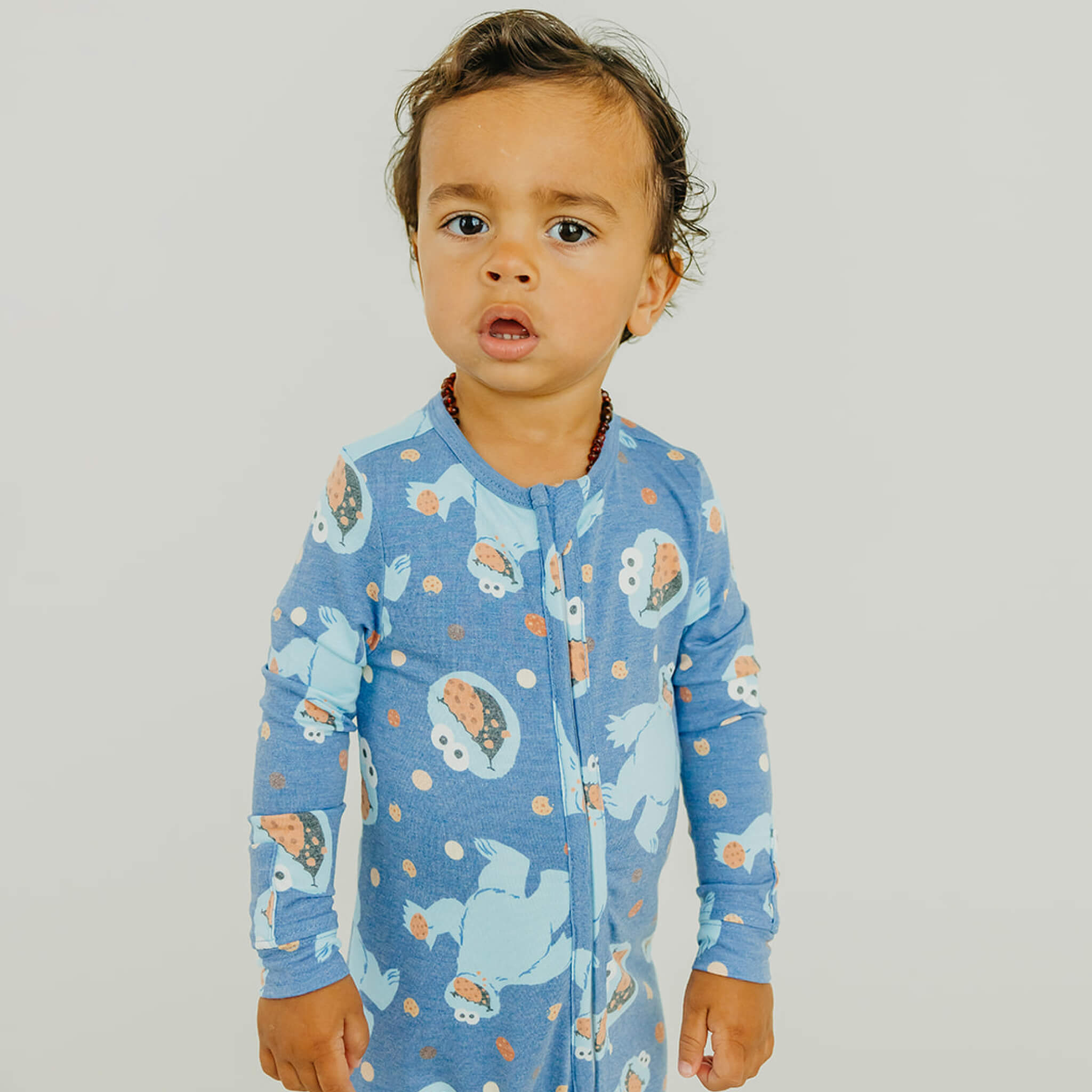 Zip-Up Footie Pajama - Cookie Monster