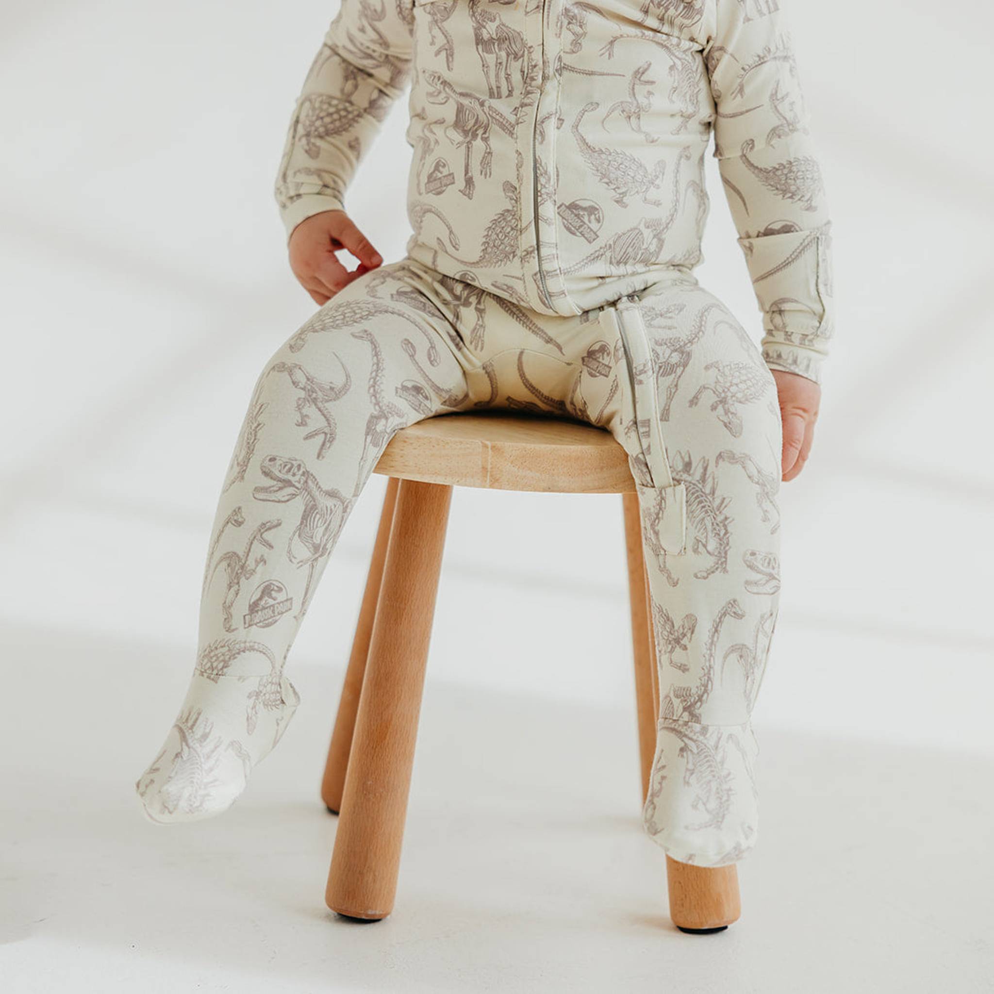 Zip-Up Footie Pajama - Jurassic Park Fossils