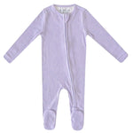 Rib Knit Zip-Up Footie Pajama - Periwinkle