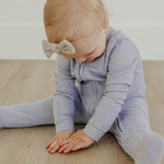 Rib Knit Zip-Up Footie Pajama - Periwinkle