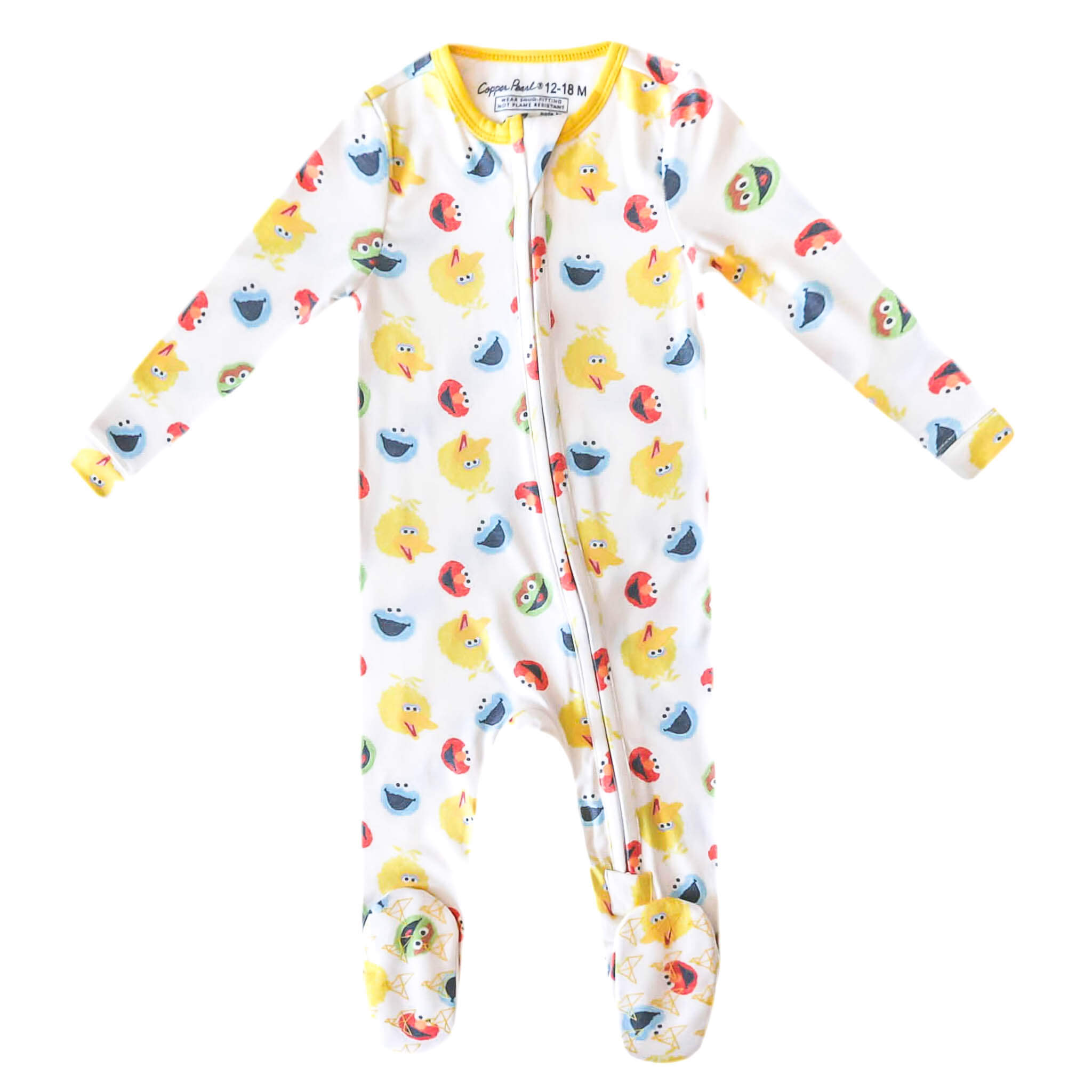 Zip-Up Footie Pajama - Sesame Scribbles
