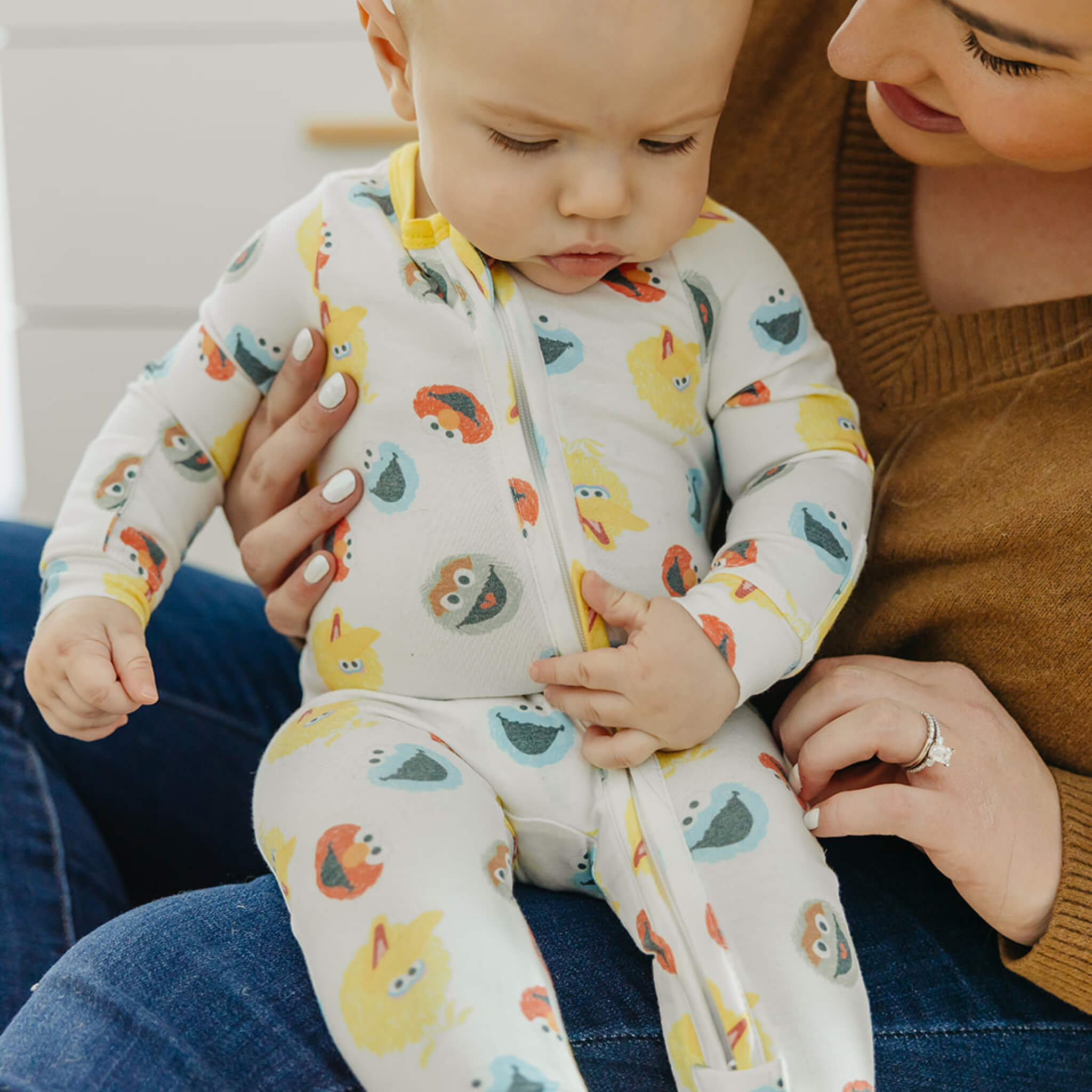 Zip-Up Footie Pajama - Sesame Scribbles