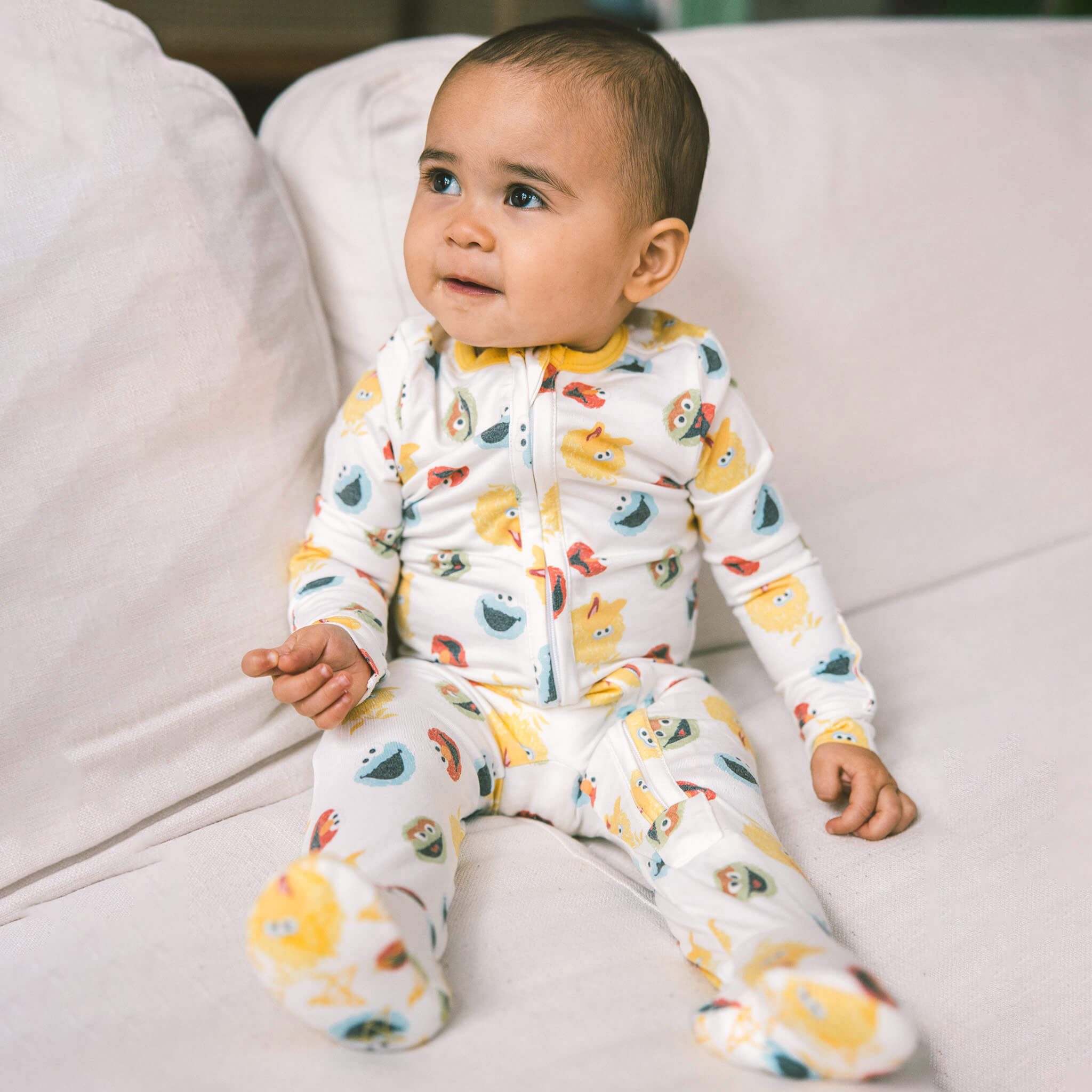 Zip-Up Footie Pajama - Sesame Scribbles