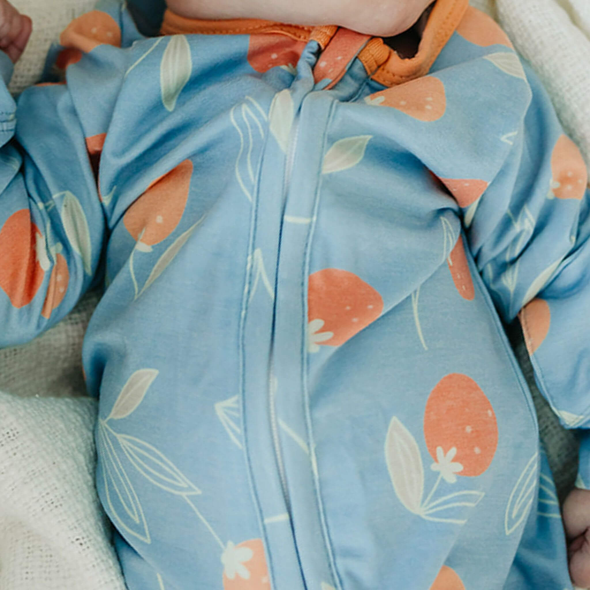 Zip Up Footie Pajama Set Clementine