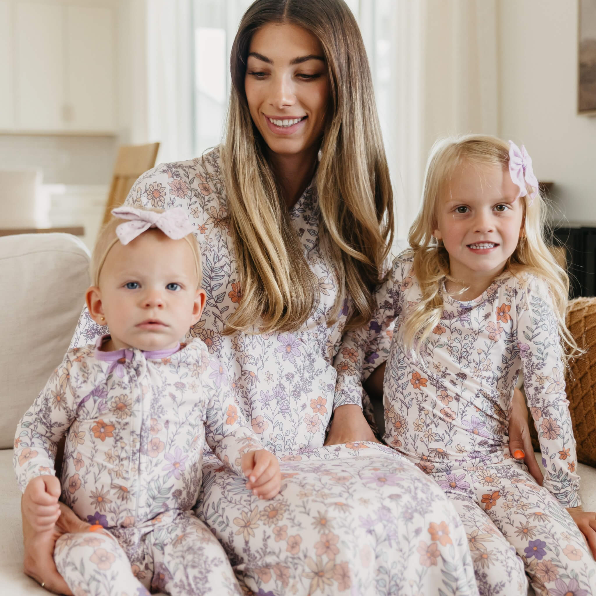 Zip Up Footie Pajama Set Flora