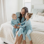 Zip Up Footie Pajama Set Surf 