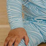 Zip Up Footie Pajama Set Surf 