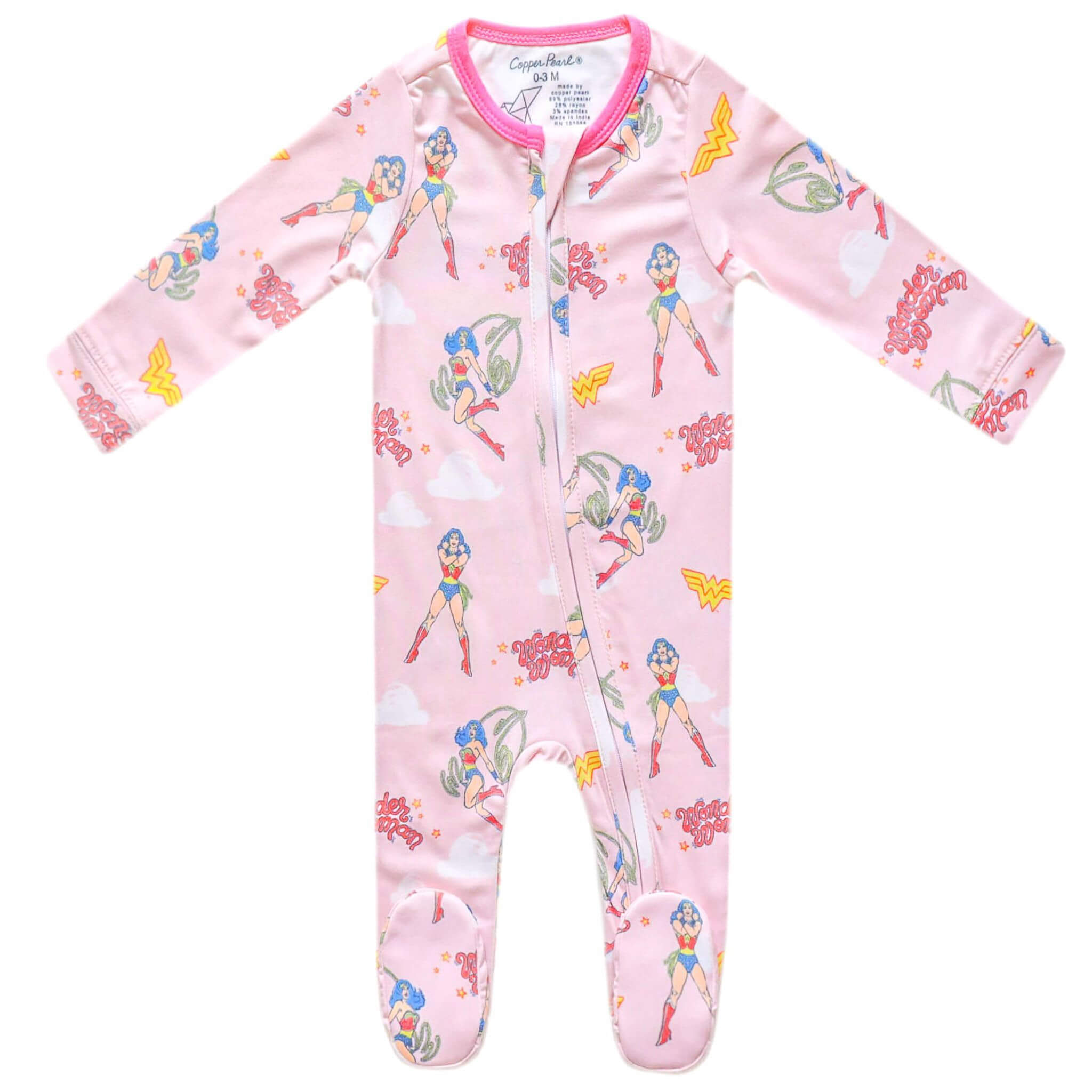 Zip Up Footie Pajama Set - Wonder Woman