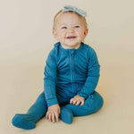 Zip-Up Footie Pajama - Steel