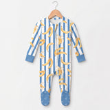 Zip-up Footie - Bananas Blue